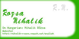 rozsa mihalik business card